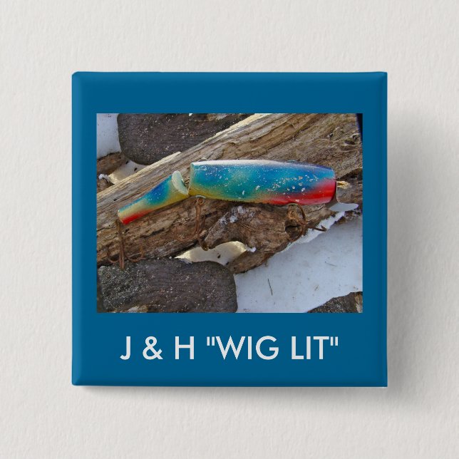 J & H "WIG LIT" Vintage Salzwasser-Schmiermittel Button (Vorderseite)