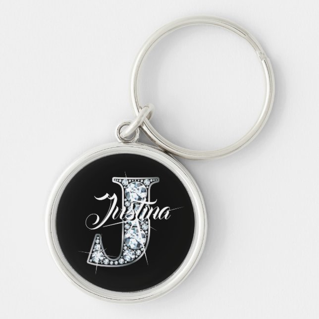 J Imitats Diamond Bling Monogram Schlüsselanhänger (Vorne)