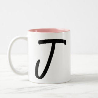 J initial et nom personnalisé Café Mug