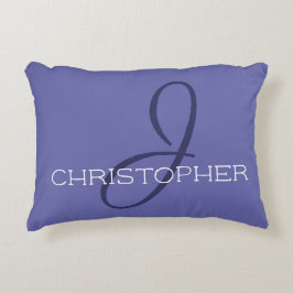 J Initial Individuelle Name Blue Periwinkle Dekokissen
