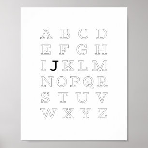 J ist für (1 von 3) personalisiert poster