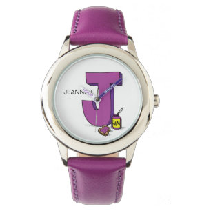 J ist für ___ individuelle Name Kid's Armbanduhr