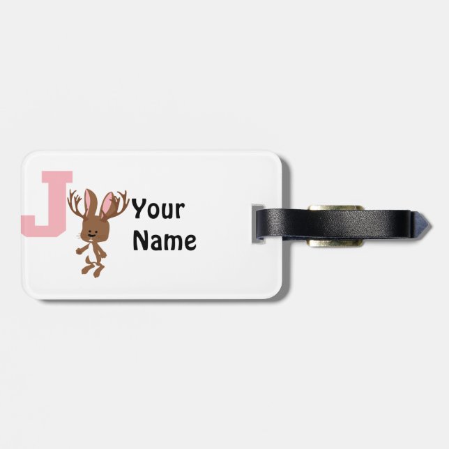 J ist für Jackalope Gepäckanhänger (Rückseite horizontal)