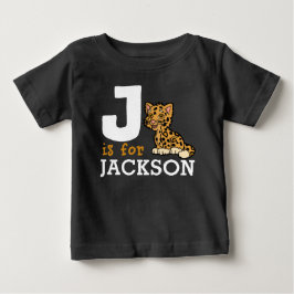 J ist für JAGUAR & Kids Name Personalisiert Baby T-shirt