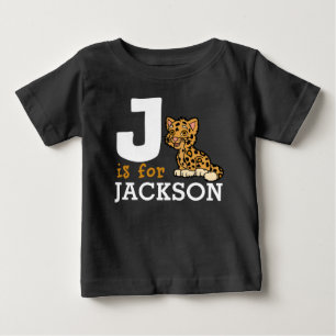 J ist für JAGUAR & Kids Name Personalisiert Baby T-shirt