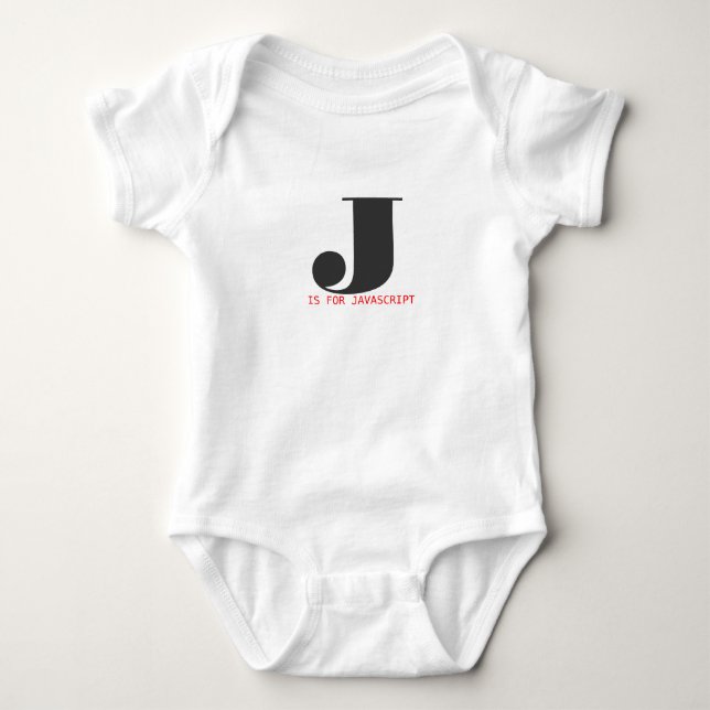 J ist für Javascript Baby Strampler (Vorderseite)