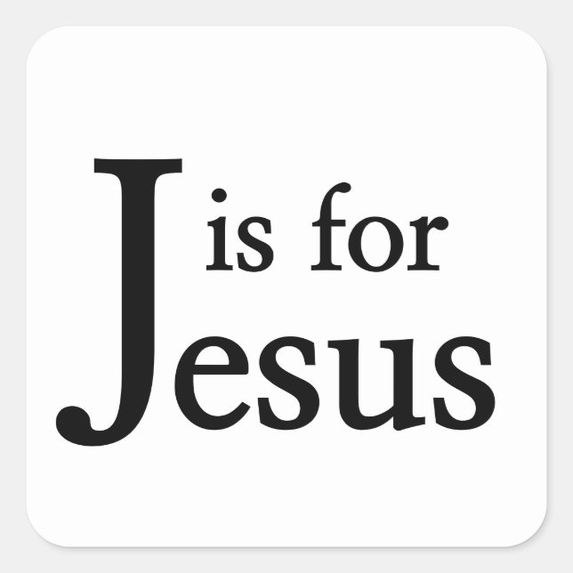 J ist für Jesus Quadratischer Aufkleber (Vorderseite)