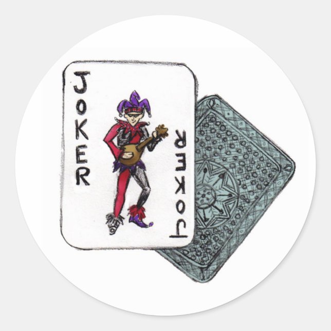 J ist für Joker Runder Aufkleber (Vorderseite)