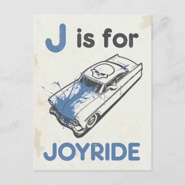 J ist für Joyride Postkarte (Vorderseite)