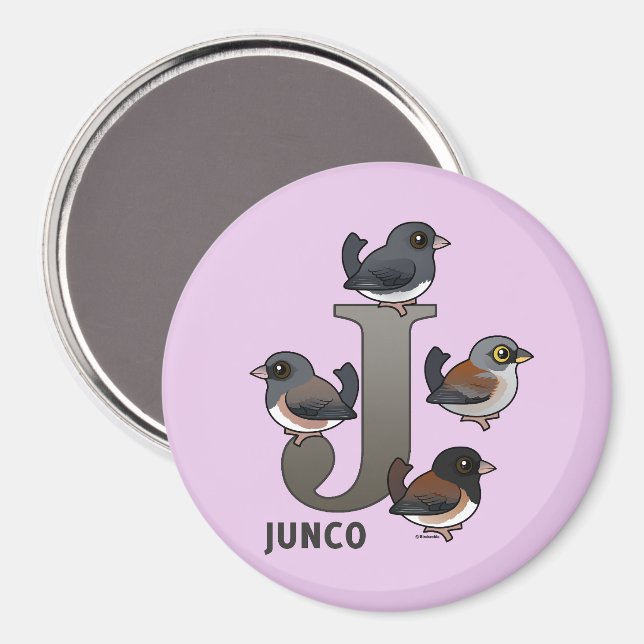 J ist für Junco Magnet (Vorderseite/Rückseite)