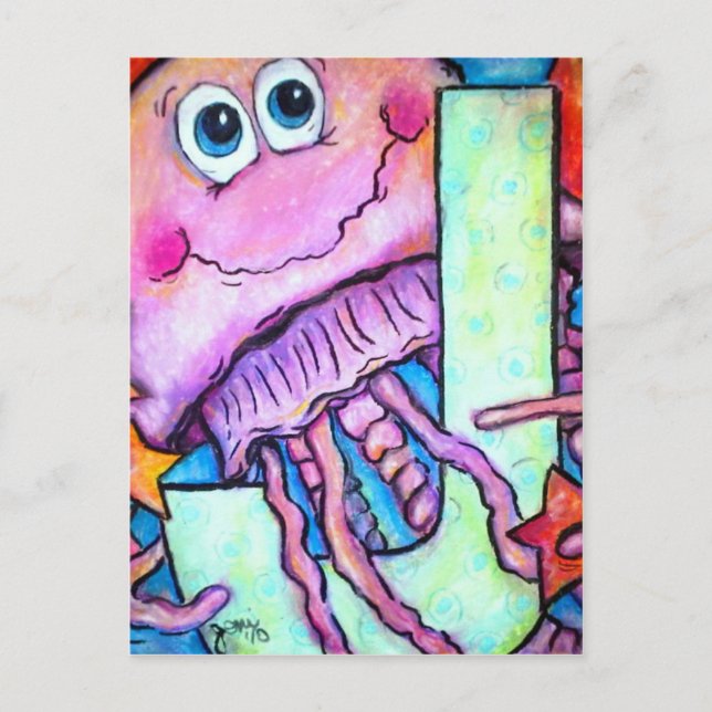 J ist für Quellyfish Postkarte (Vorderseite)