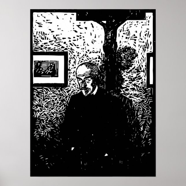 J.-K. Huysmans Woodcut Poster (Vorne)
