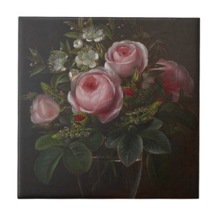 J.L. Jensen - Rose und Tree Anemones in einem ... Fliese