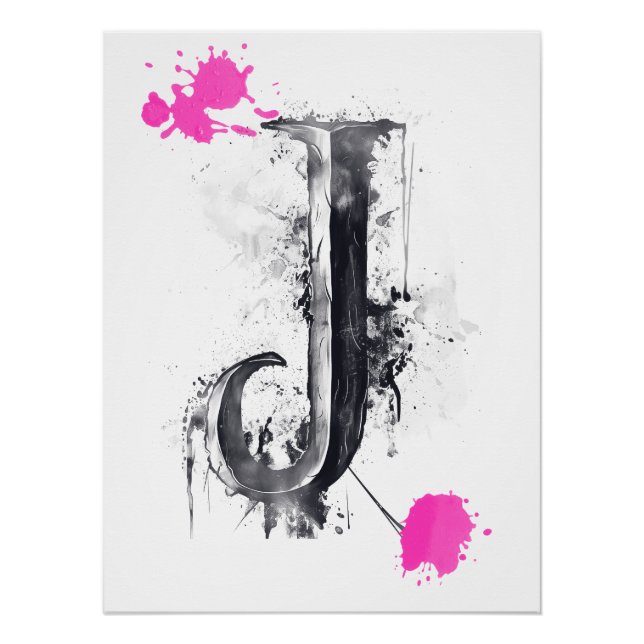 J Letter - Typografie Poster (Vorderseite)
