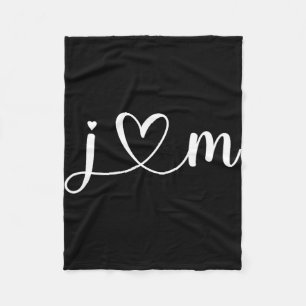 J Liebe M Bride Boyfriend and Girlfriend J Letter Fleecedecke