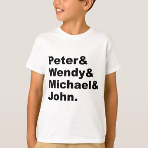 J.M. Barries Peter Pan   Peter Wendy Michael John T-Shirt