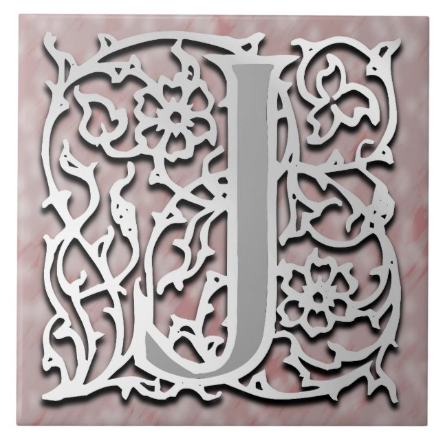 J Monogram Blockbuchstabe "Silberstein" Fliese (Vorderseite)