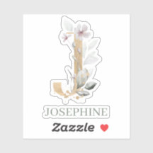 J Monogram Floral Personalisiert