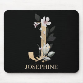 J Monogram Floral Personalisiert Mouse Pad Mousepad