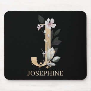 J Monogram Floral Personalisiert Mouse Pad Mousepad