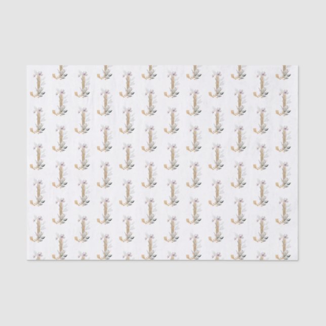 J Monogram Floral Tissue Paper Seidenpapier (Vorderseite)