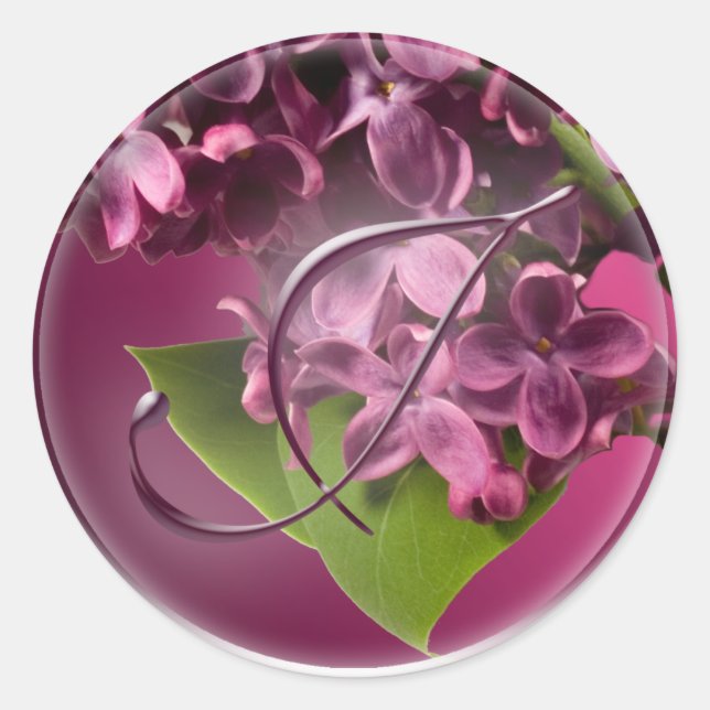J Monogram Lilac Umschlag Aufkleber Sticker (Vorderseite)