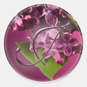 J Monogram Lilac Umschlag Aufkleber Sticker