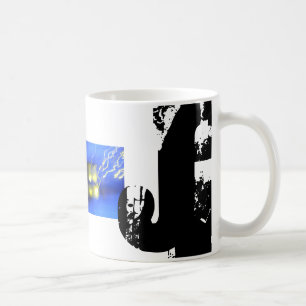 J Monogram Typographie Cool Grunge Mug