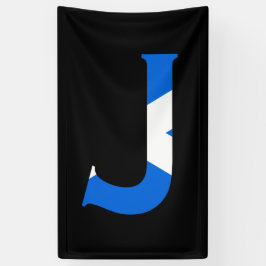 J Monogram überlagert auf schottischer Flagge (v) Banner