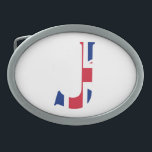 J Monogram überlagert sich auf der Flagge der Unio Ovale Gürtelschnalle<br><div class="desc">J Monogram überlagert sich auf Union Jack Flag Belt Buckle Design © Trinkets and Things 2017 - AHP Design. Alle Rechte vorbehalten. 030417</div>
