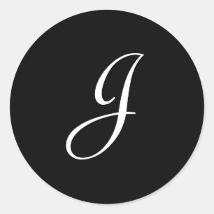 J-Monogramm-Aufkleber Runder Aufkleber