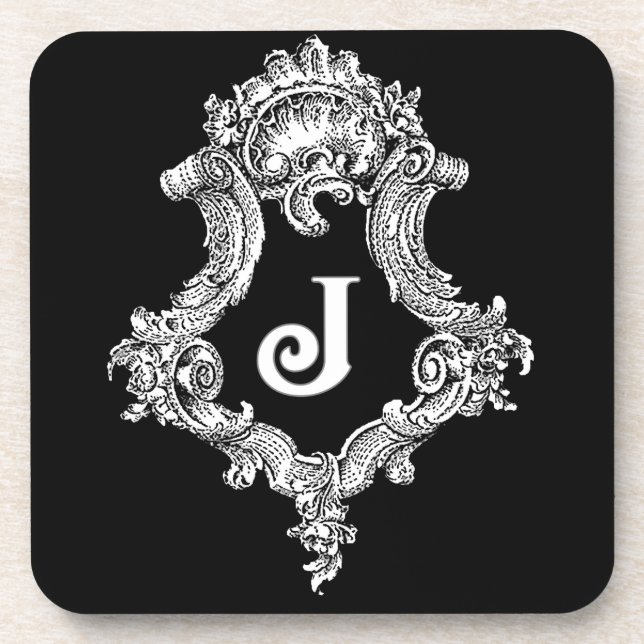 J Monogramm Initiale Getränkeuntersetzer (Vorderseite)