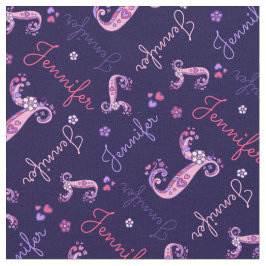 J Monogramm und personalisierter Name Jennifer Sto Stoff