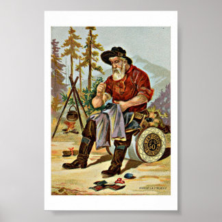 J & P Thread Antique Ad Poster