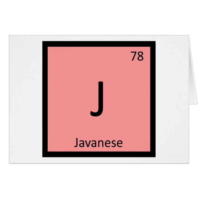 J - Periodisches Tabellenelement der Java-Katzench (Vorderseite (Horizontal))