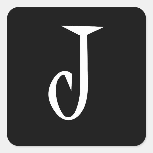 J QUADRATISCHER AUFKLEBER (Vorderseite)