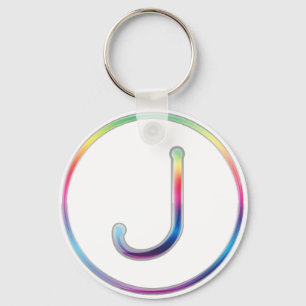 J Rainbow Monogram Schlüsselanhänger