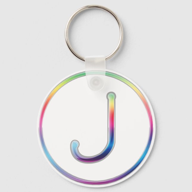J Rainbow Monogram Schlüsselanhänger (Vorderseite)