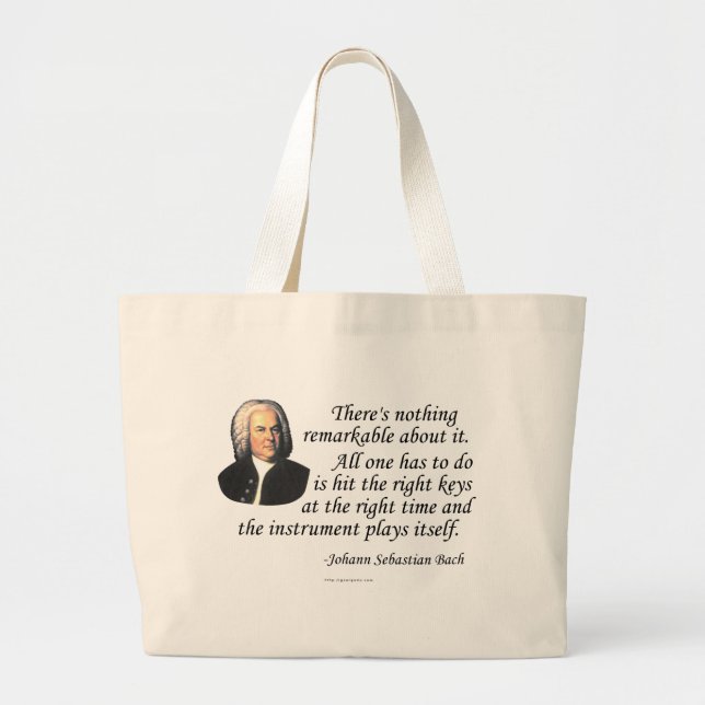 J.S. Bach auf dem Spielen Jumbo Stoffbeutel (Vorne)