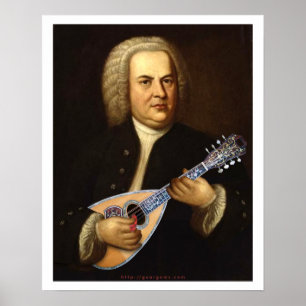 J.S. Bach auf Mandolin Poster
