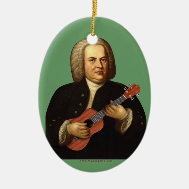 J.S. Bach auf Uke Keramik Ornament (Vorne)