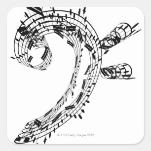 J.S.Bach Cello-Reihe Quadratischer Aufkleber