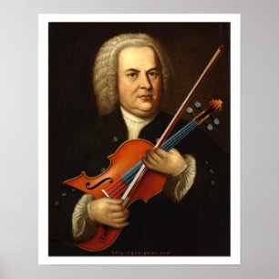 J.S. Bach mit einer Viola Poster