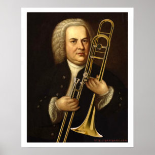 J.S. Bach mit Trombone Poster