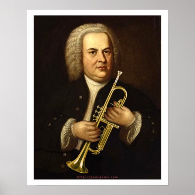 J.S. Bach mit Trumpet Poster (Vorne)