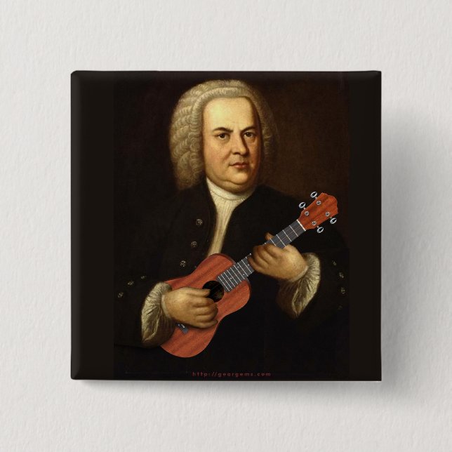 J.S. Bach über Uke Button (Vorderseite)
