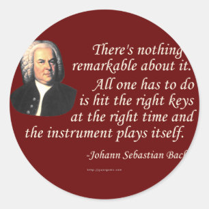 J.S. Bach zum Spielen Runder Aufkleber