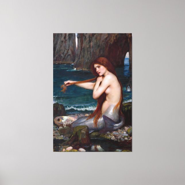 J. WATERHOUSE - A MERMAID - 1900 - Pre-Raphaelites Leinwanddruck (Vorderseite)