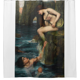 J. WATERHOUSE - THE SIREN - 1900 - Pre-Raphaelites Duschvorhang