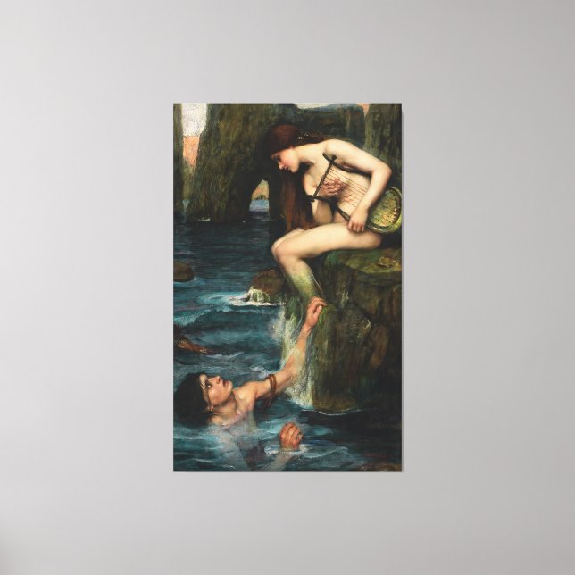 J. WATERHOUSE - THE SIREN - 1900 - Pre-Raphaelites Leinwanddruck (Vorderseite)
